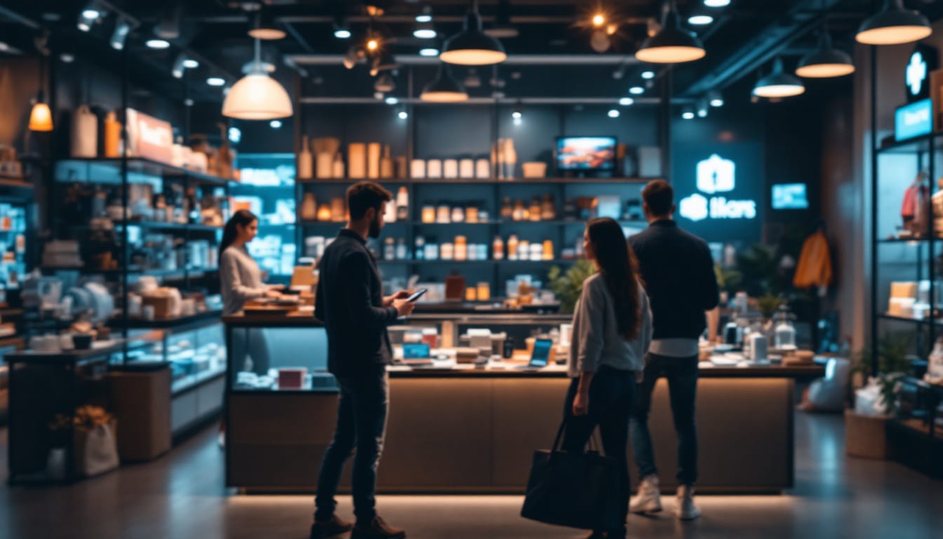 A photograph of a vibrant and modern digital storefront