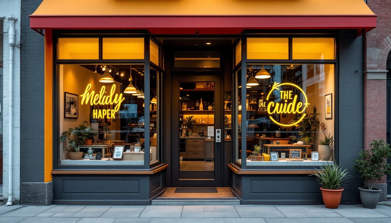 A photograph of a vibrant local business storefront that showcases an inviting and well-designed exterior